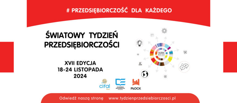 Grafika informująca o światowym Tygodniu Przedsiębiorczości