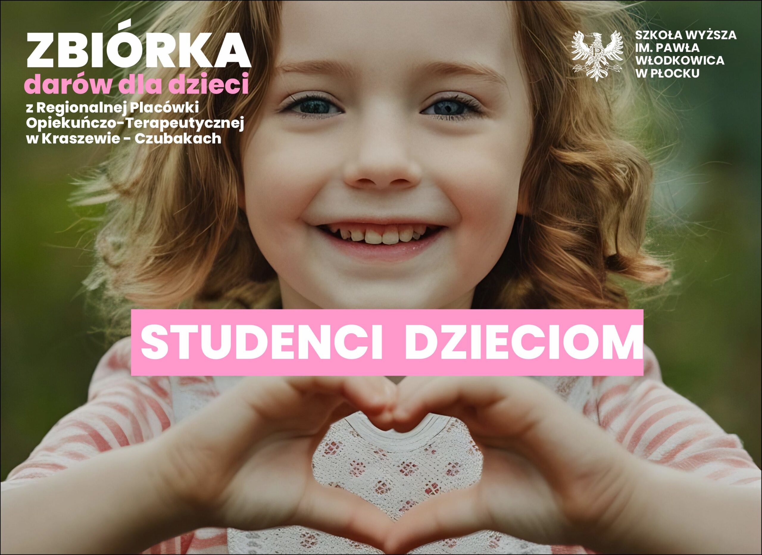 Dziewczynka z rękoma ułożonymi w kształt serca